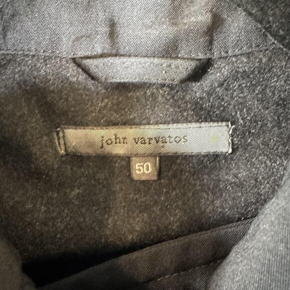 John Varvatos Jacket Mens Large EU 50 Black Double Breasted Peacoat Throat Latch - Picture 3 of 13